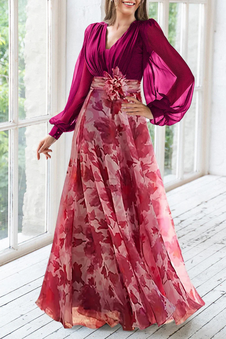 Valeria | Elegant Silhouette Floral Dress