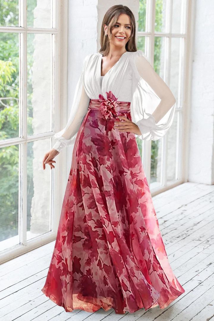 Valeria | Elegant Silhouette Floral Dress