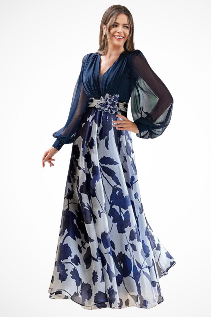 Valeria | Elegant Silhouette Floral Dress