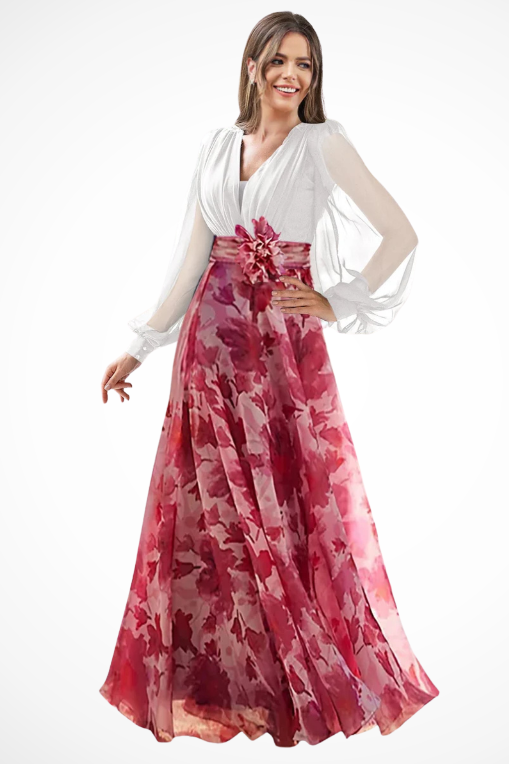 Valeria | Elegant Silhouette Floral Dress