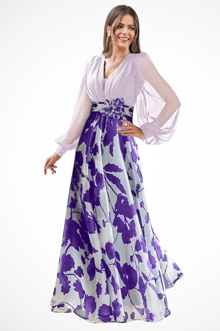 Valeria | Elegant Silhouette Floral Dress