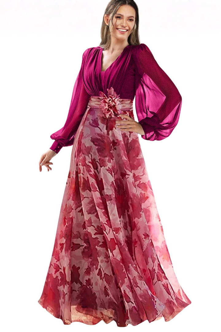 Valeria | Elegant Silhouette Floral Dress