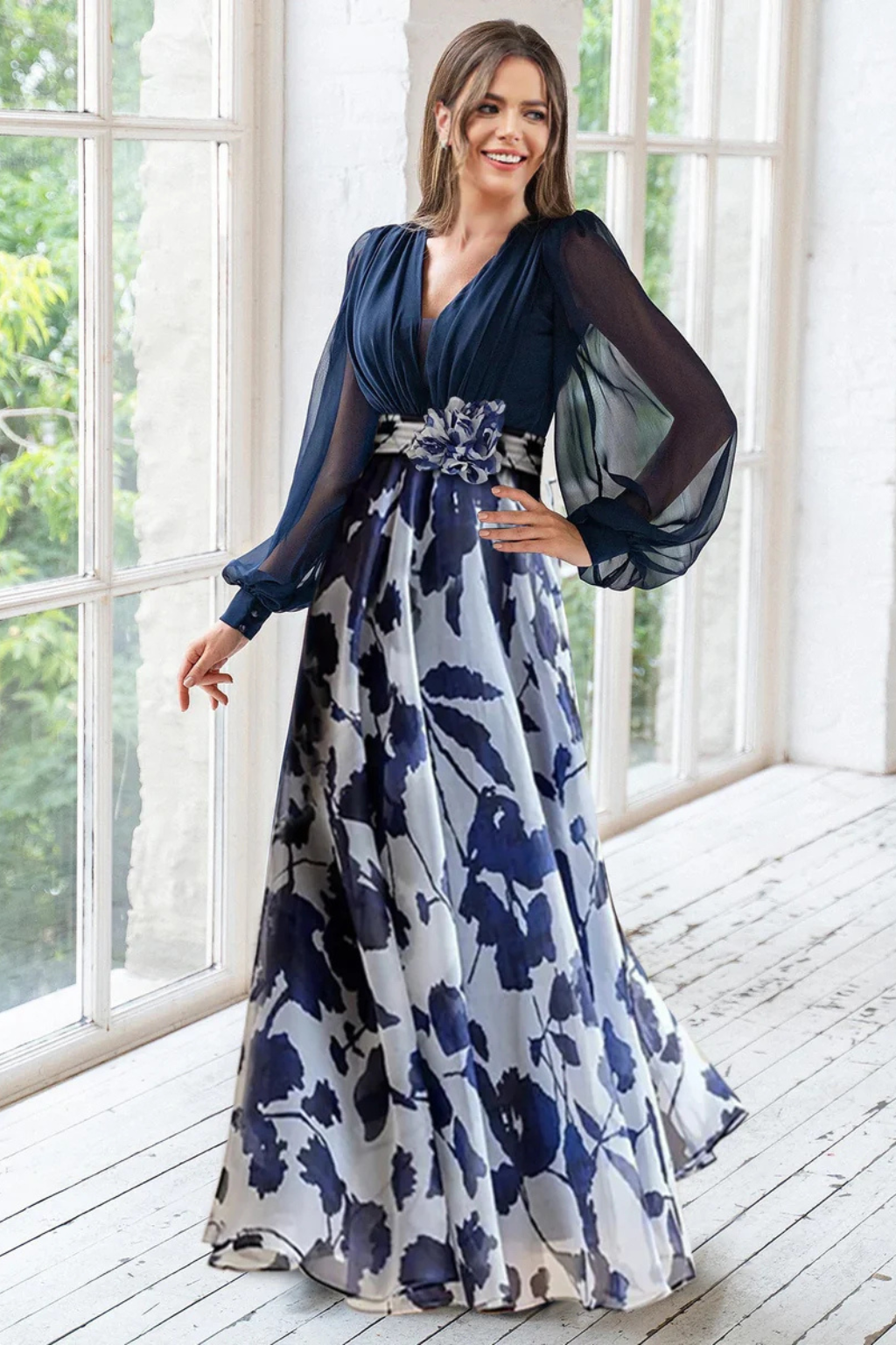 Valeria | Elegant Silhouette Floral Dress