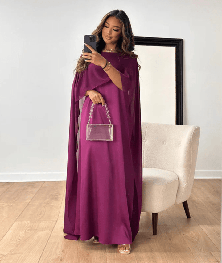 Nora | Plum Drape Maxi Dress